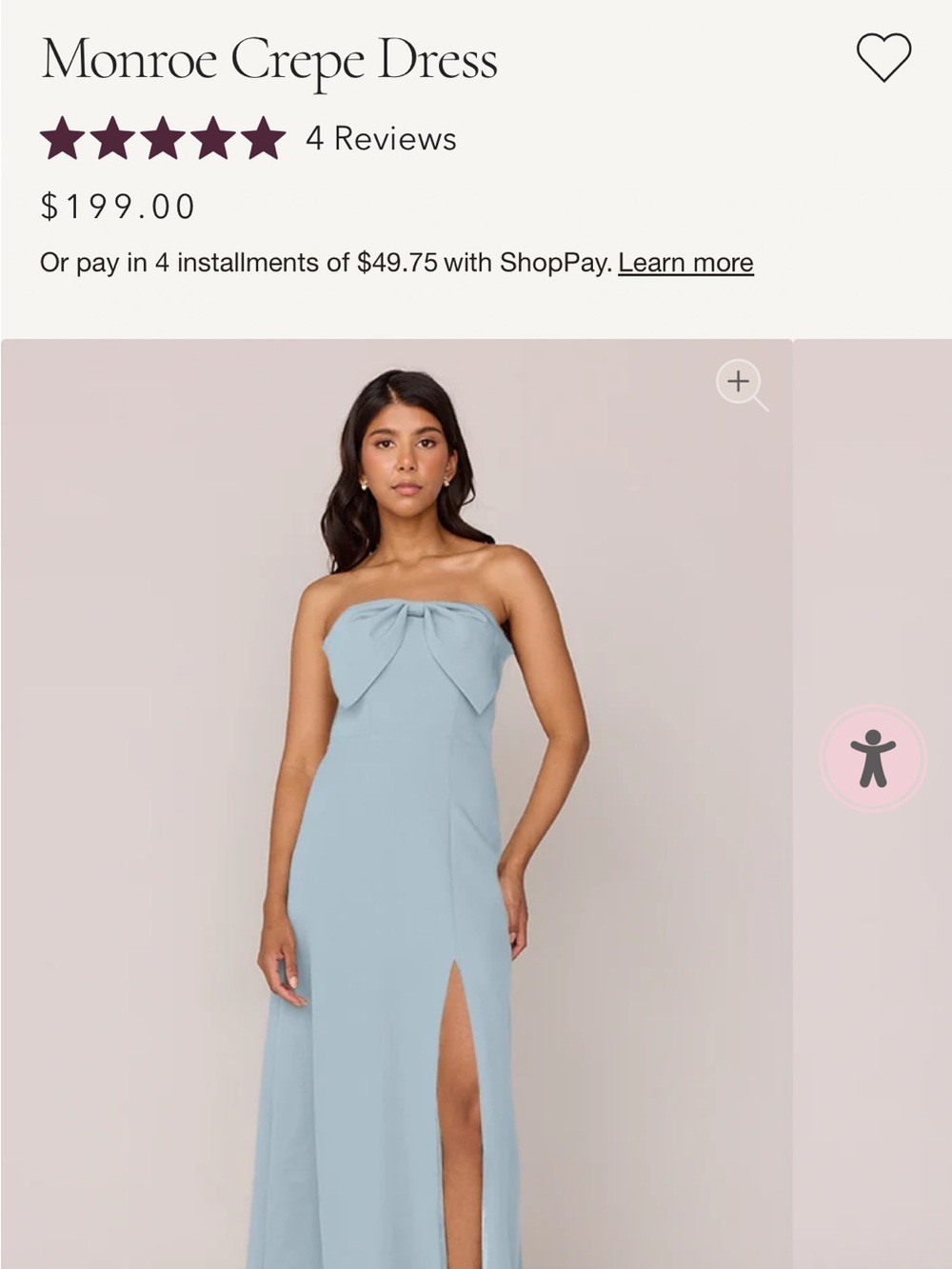 Revelry Monroe Strapless Bow Gown in Light Blue